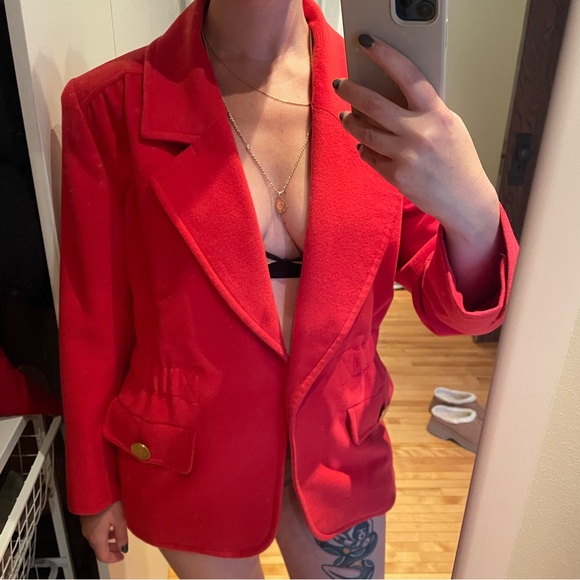 Yves Saint Laurent coral wool blazer - Picture 8 of 10